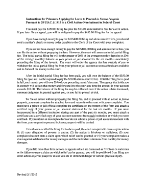 Application to Proceed in Forma Pauperis