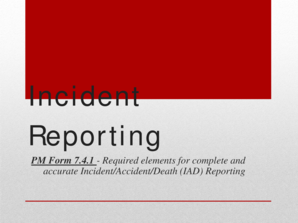 Incident Accident Death Reporting Form