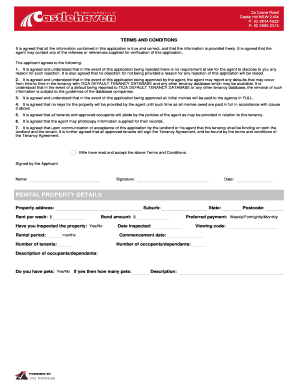 Australian Tenancy Application Form