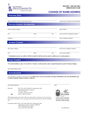 New York State Change of Name/Address Form