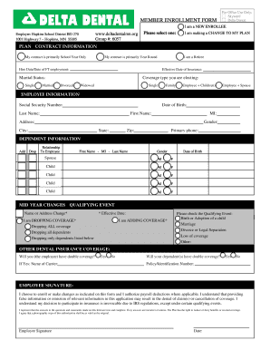 Delta Dental Member Enrollment Form