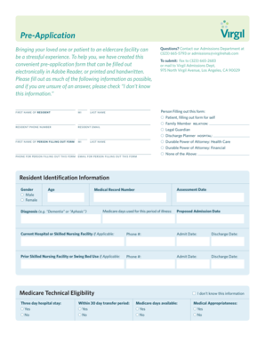 Eldercare Facility Pre-Application Form