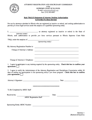 Illinois Pro Bono Authorization Form