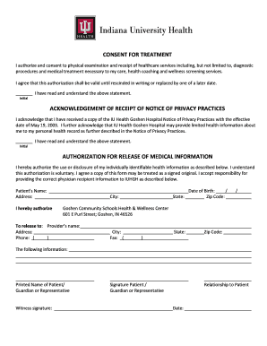 Consent for Treatment and Medical Information Release