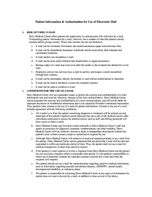Patient Consent for Use of Electronic Mail