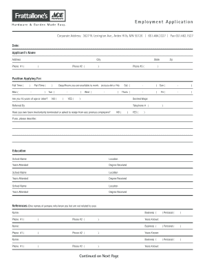 Employment Application Form