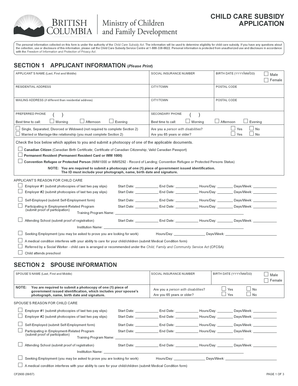 Child Care Subsidy Application Form