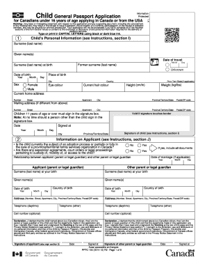 Canadian Child Passport Application