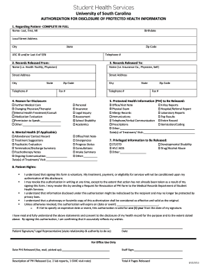 Authorization for Disclosure of Protected Health Information