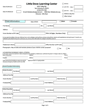 Texas Childcare Enrollment Form