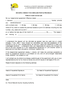 Section 8 Notice to Vacate