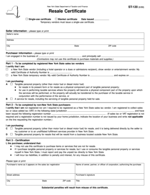 New York State Resale Certificate