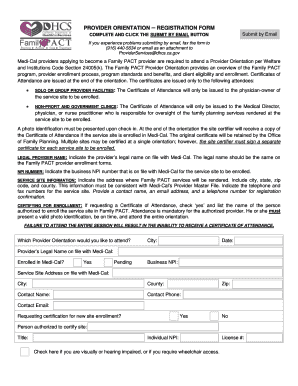 Family PACT Provider Orientation Registration Form