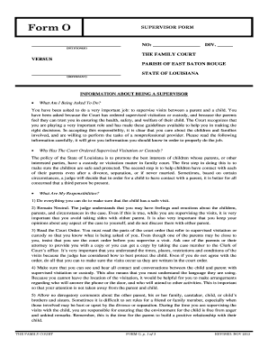 Louisiana Supervised Visitation Agreement