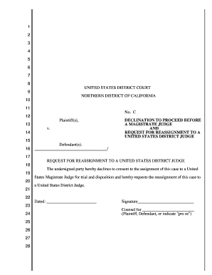 Decline to Proceed Before Magistrate Judge