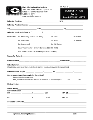 Black Hills Regional Eye Institute Referral Form