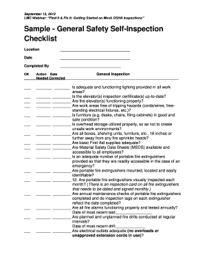 OSHA Safety Self-Inspection Checklist