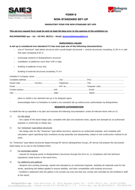 Modulo di autorizzazione per allestimenti non standard