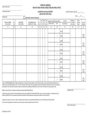 Arizona Manufactured Housing Acquisition and Sales Report