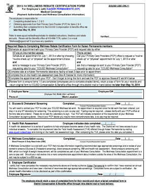 Wellness Rebate Certification Form