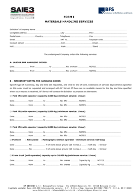 Modulo di Ordine Servizi di Manutenzione Materiali