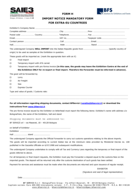 Modulo di Importazione Obbligatorio