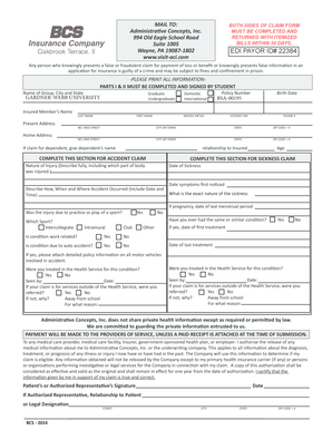 Student Accident and Sickness Claim Form