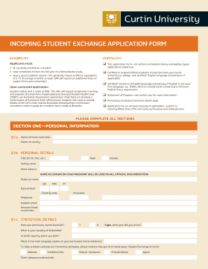 Incoming Student Exchange Application Form