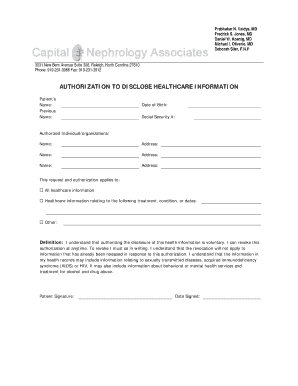 Authorization to Disclose Healthcare Information