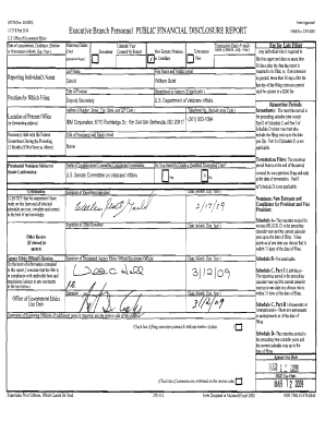 US Public Financial Disclosure Report