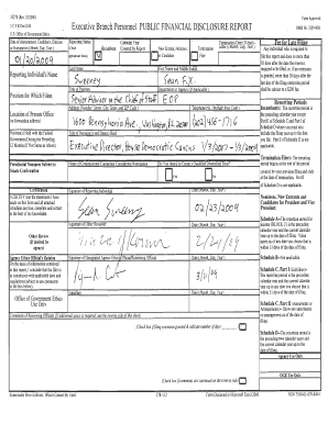 US Federal Financial Disclosure Report