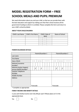 UK Free School Meals Registration Form