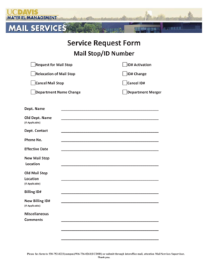 USPS Mail Stop ID Request Form
