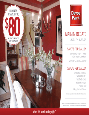 Devoe Paint Mail-In Rebate Form