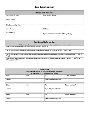 Job Application Form