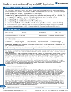 MedImmune Assistance Program Application
