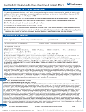 Solicitud del Programa de Asistencia de MedImmune (MAP)