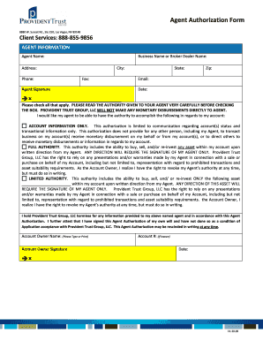 Agent Authorization Form