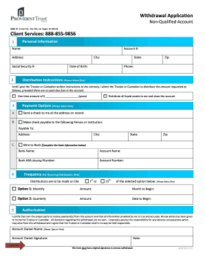 Non-Qualified Account Withdrawal Application