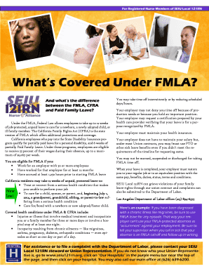 FMLA and CFRA Rights Notice for SEIU Local 121RN