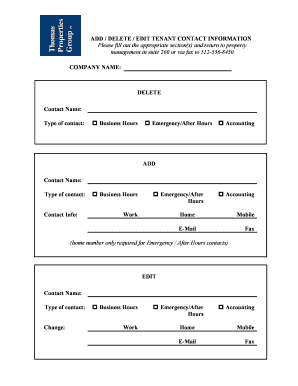 To download an Add / Delete / Edit Tenant Contact Information Form - oneamericancenter