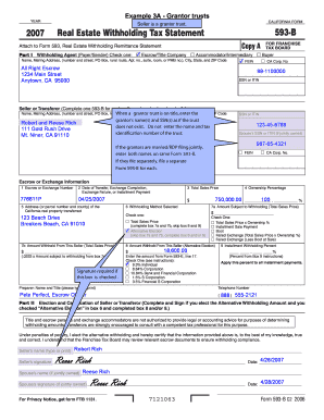 California Real Estate Withholding Tax Statement 593-B