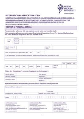 International Application Form