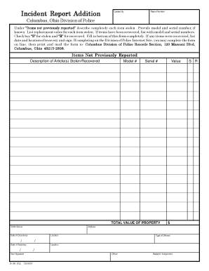 Incident Report Addition Carded By Report Number