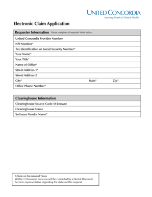 Electronic Claim Application