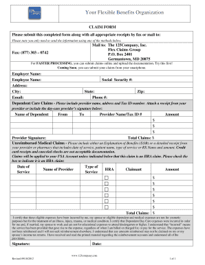 Flexible Benefits Claim Form