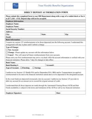 Direct Deposit Authorization Form