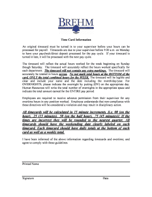 Employee Time Card Submission Form
