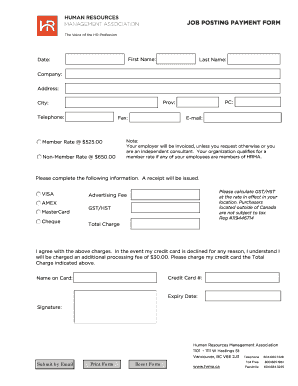 Job Posting Payment Form