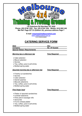 Catering Service Form